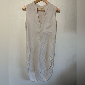 Cloth & Stone Linen Blend Off White Dress Size XS | casual | minimal | classic